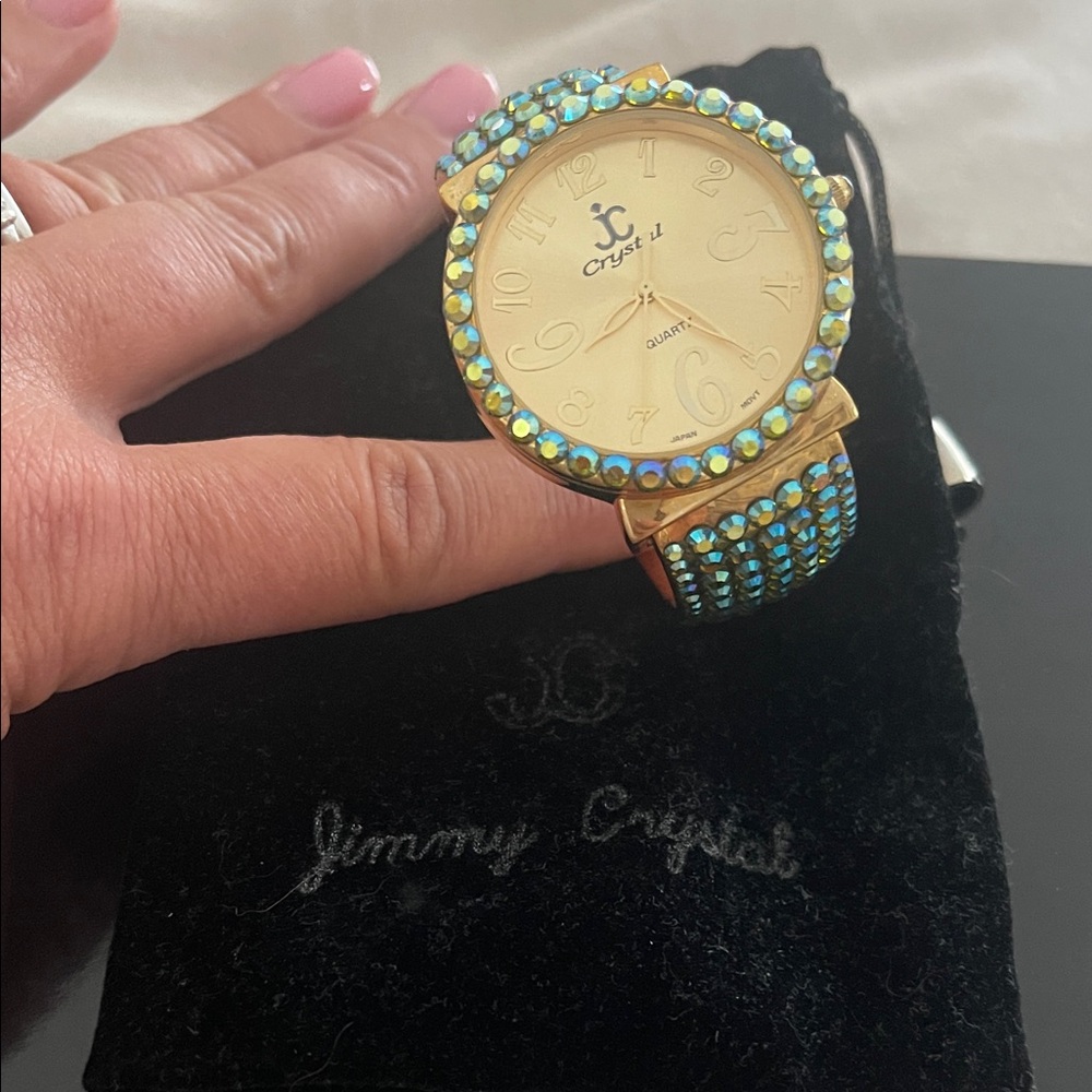 Jimmy Crystal Gold and Blue Women's Watch